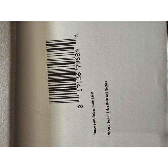 Franco Sarto Boots Women's SZ 8.5 Black Dalden Leather Ankle Booties Block Heel - Picture 5 of 13